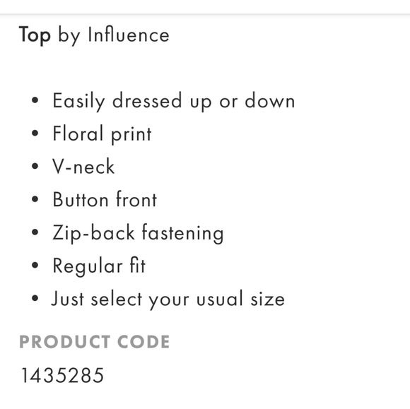 BNWT ASOS Influence tea blouse-plus size - Picture 7 of 8